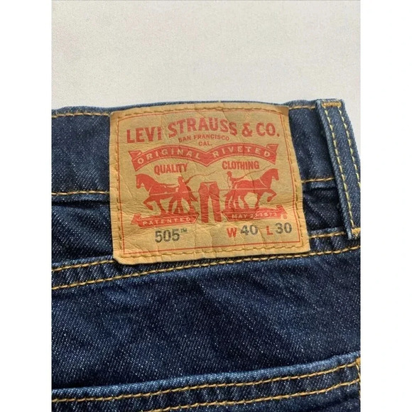 Levi's 505 Men's Blue Regular Fit Straight Leg Jeans Size 40x30 NWT - Picture 10 of 11
